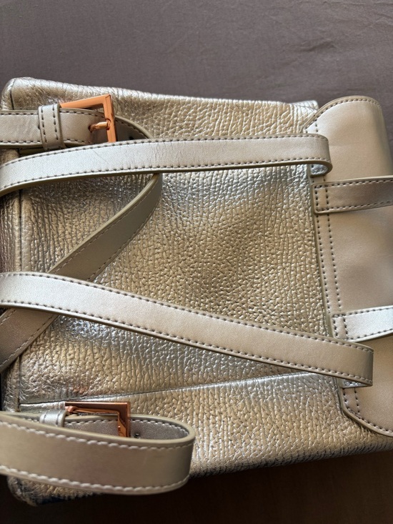 Ted Baker Metallic Silver Robot-Lock Mini Backpack